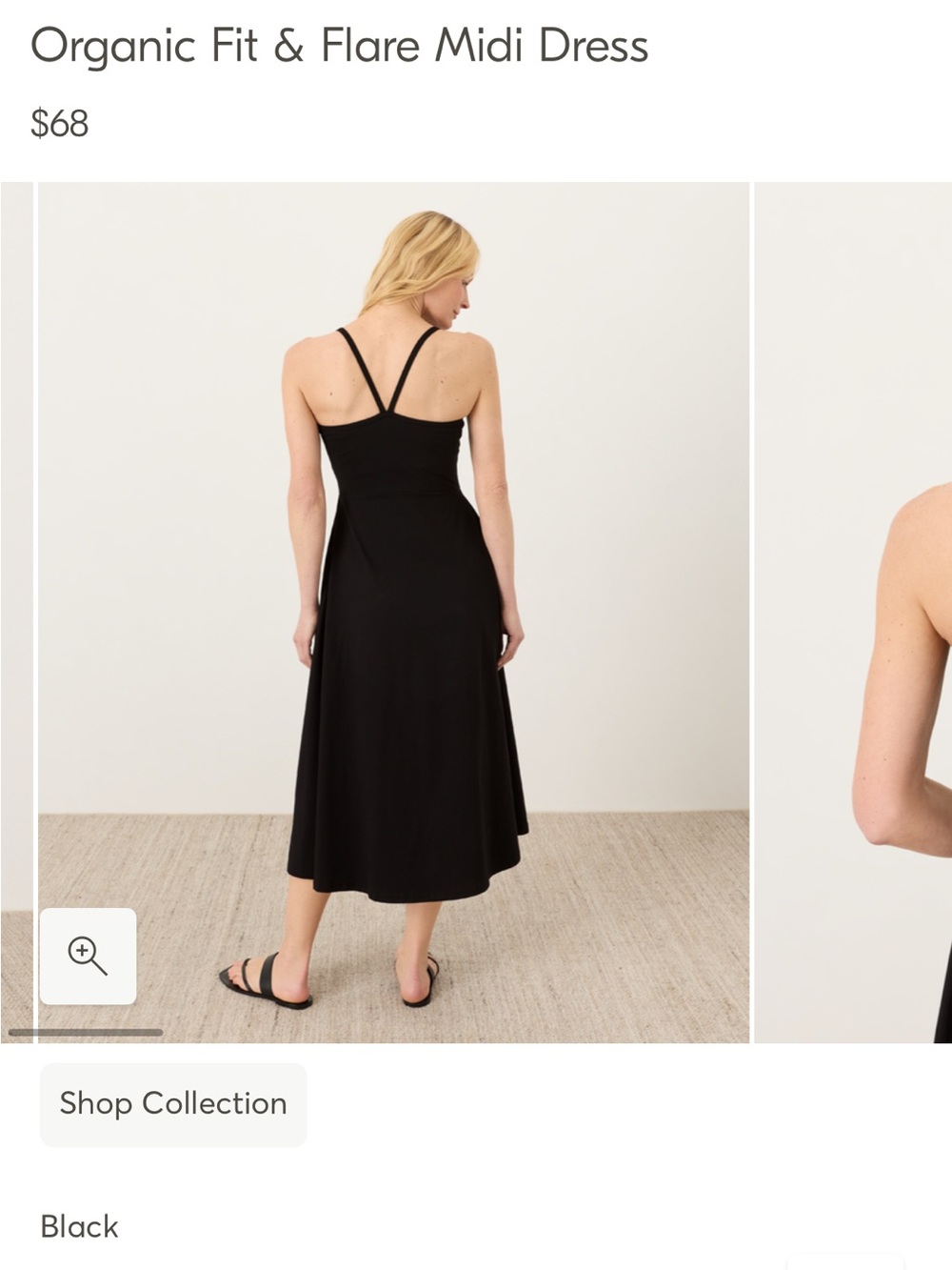 Pact Black Organic Fit & Flare Midi Dress - Picture 2 of 6